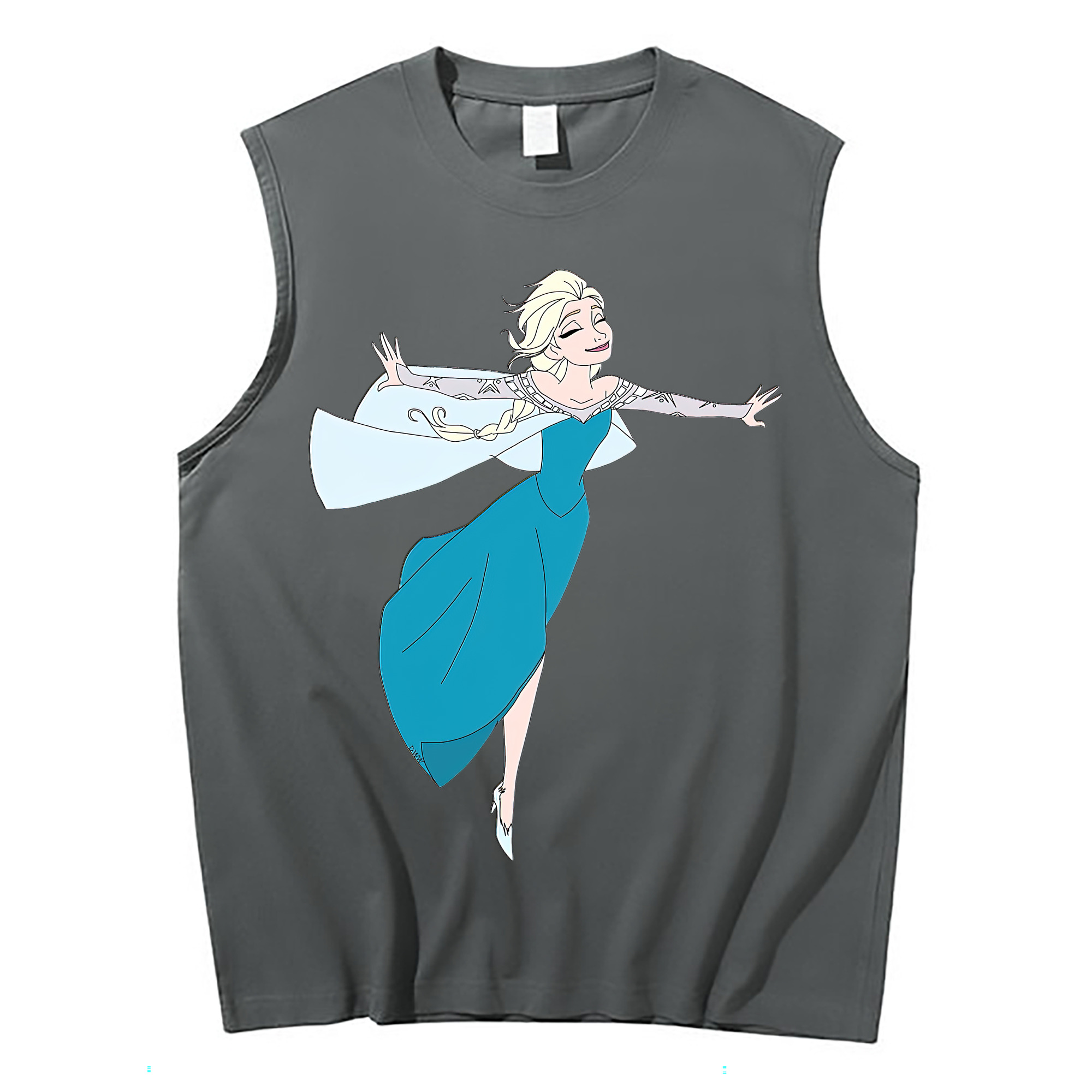 （画像用） アナと雪の女王 アンナ エルサ Frozen Anna Elsa コットン100％タンクトップ（フロントプリント）